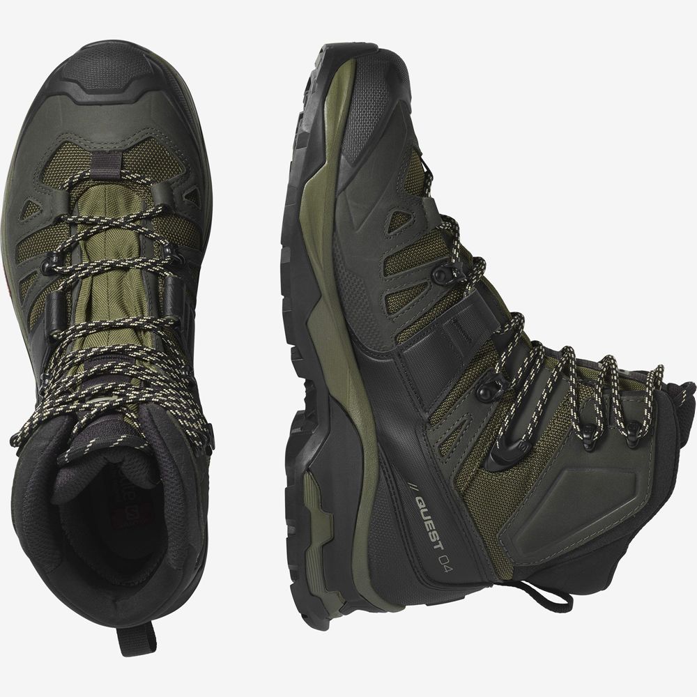 Salomon Hiking Boots Canada Salomon Men's QUEST 4 GORETEX Olive